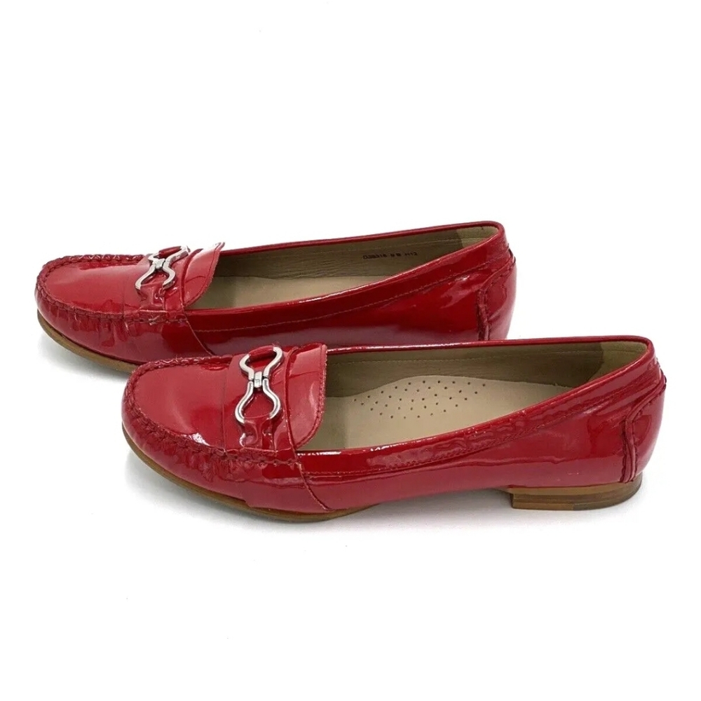 Cole Haan Marlee Infinity Moc II Womens Red Patent Leather Loafers